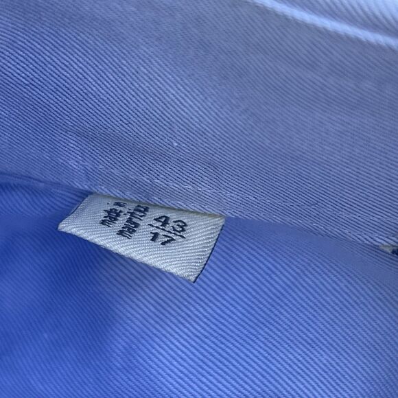 SuitSupply Egyptian Cotton Button Up Shirt Tessitura Monti Blue 43/17 H9092U - Picture 3 of 6